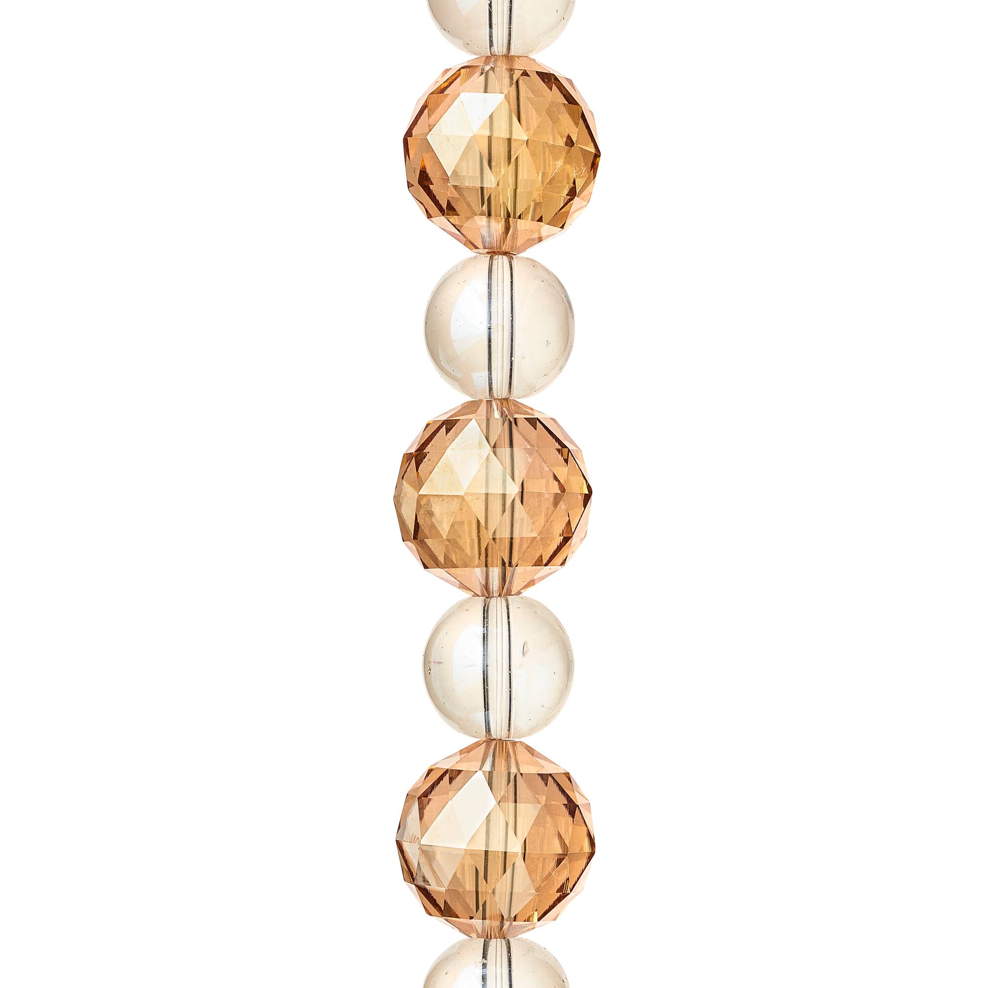 Amber Mix Large Glass Faceted Round Beads by Bead Landing™